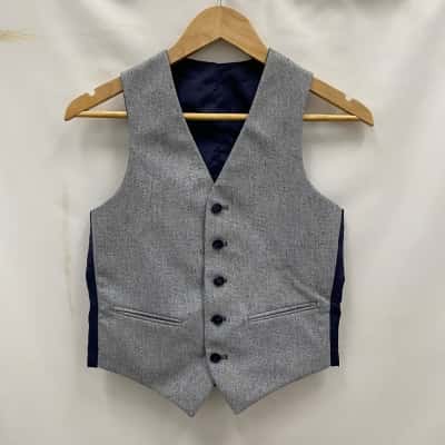 Unbranded Kids Reversible Vest Size 34 Grey / Navy Blue 