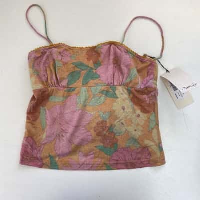 Ownley Metallic Tropic Dixie Tube Top  Size M 