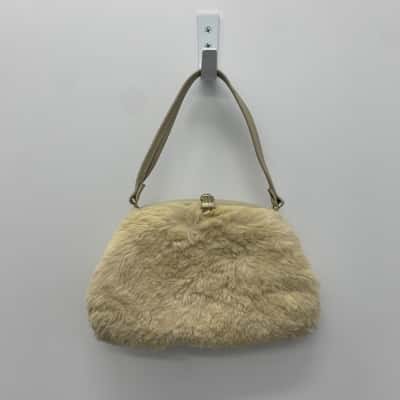 Unisex Purse Beige / Natural Vintage Fur 