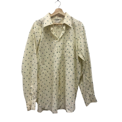 Dacrilene b Rosco Permanent Press Vintage Mens  Size 44 Long Sleeve Shirt Off White 