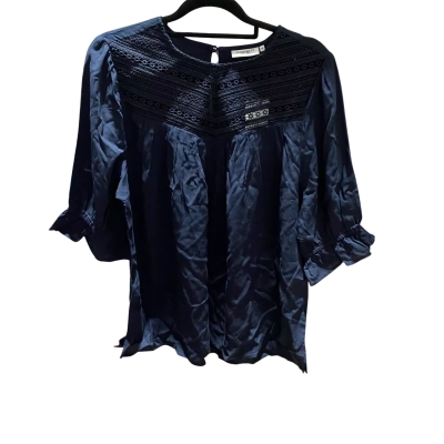 BNWT Jeanswest Womens  Size 10 3/4 Sleeve Top Navy RRP $69.99 