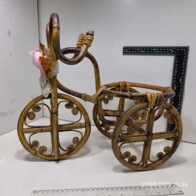 Vintage Bamboo Bike Plant Stand 