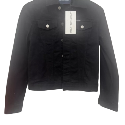 Calvin Klein Womens  Size XS Denim Jacket Black  