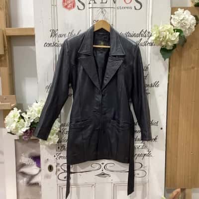 VINTAGE LEATHER JACKET, MARY’S FASHION LEATHER! MADE IN AUSTRALIA Unisex  Size S Leather Jacket / Winter Jacket Black  