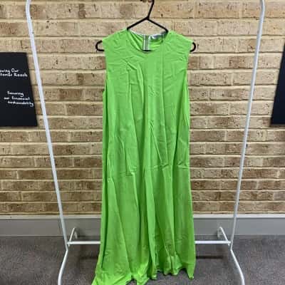 Zara Womens lime green long maxi dress Size XL 