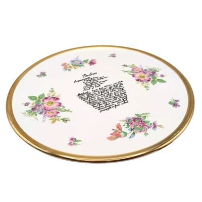 Ideal Ironstone Ware IDE BROS. Japan 30cm Decorative "Pavolova" Plate With Roses Design Free From Chips, Cracks Or Crazing  (cubes)