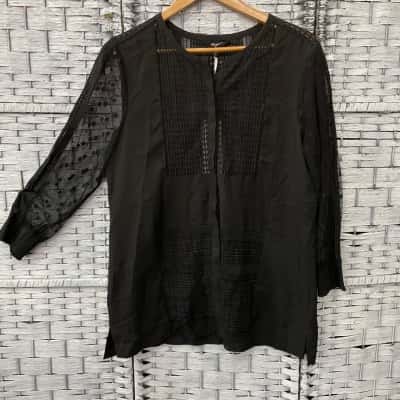 Verge Womens  Size L Long Sleeve Shirt Black  