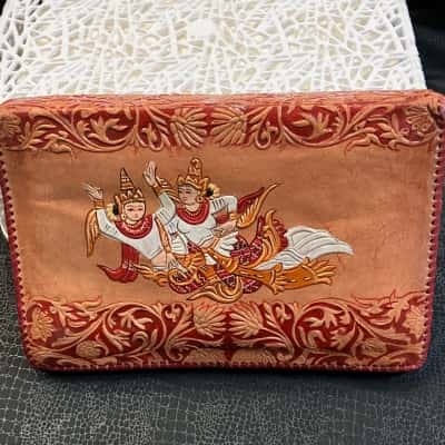  Womens Brown leather clutch