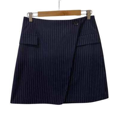 Portmans Womens  Size 12 High Waist Skirt Navy Blue / Pinstriped 