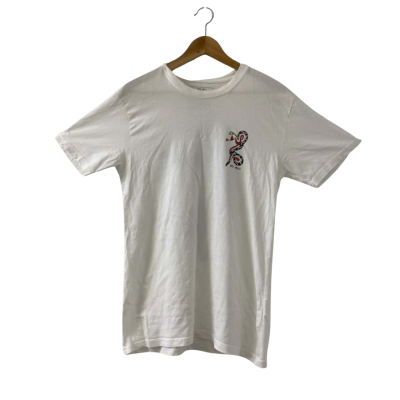 Vintage ST. ALi Unisex Black Panther & Snake Cotton Printed T-Shirt 'Wide Awake'  Tattoo Art Size M White 