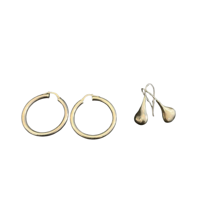 Womens Retro vintage Silver earring collection (2 pairs)