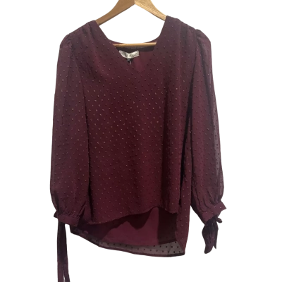 Rowen Avenue “23AW Gold Polka Dot Blouse” in size Medium
