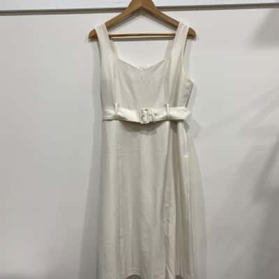 Banana Republic Womens  Size 10 Midi Dress Cream 