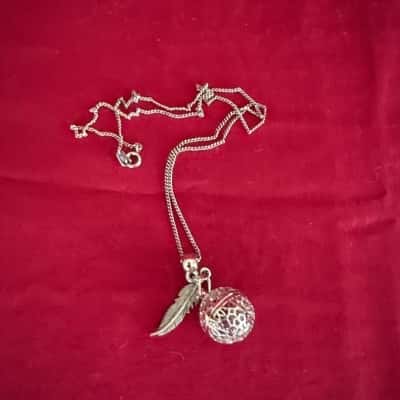  Women's Silver Tone Harmony Ball/ Angel Caller Necklace 