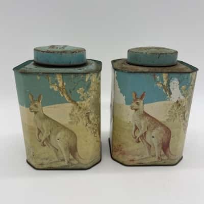 Vintage 1930's Australiana Bushells Tea Tins [B#20]