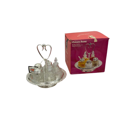 Queen Anne Silver Plated Revolving Condiment Set 