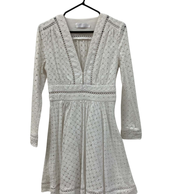 Zimmermann Womens  White Lace Volte Mini Dress Size 1 Mini Dress White 
