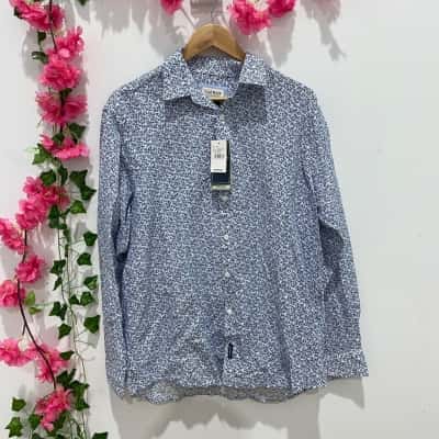 Gazman Mens  Size M Printed Shirt Blue