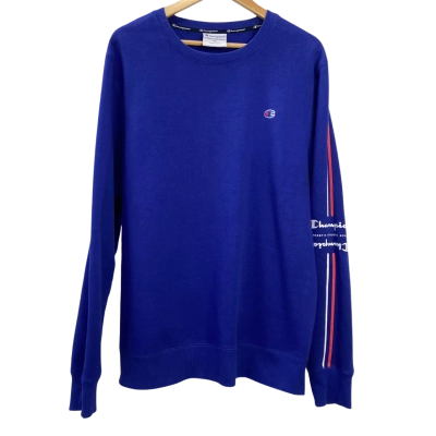 Champion - Mens Sporty Graphic Print Crewneck Sweatshirt - Size XXL - Blue 