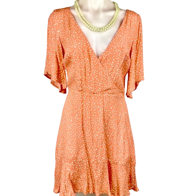 Kookai Saint Ives Vee Dress - Orange/White Size 36