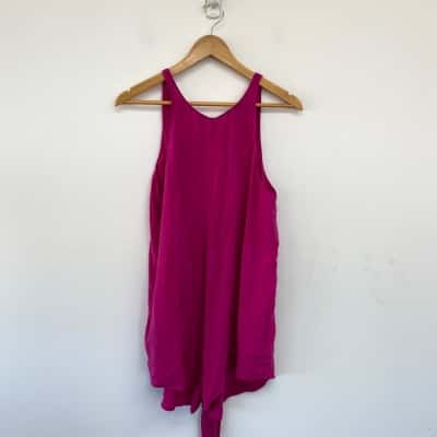 Bojena King Pink Sleeveless Silk Playsuit Size 12 