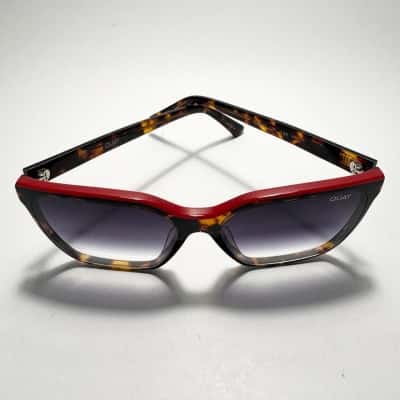 Quay Level Up sunglasses featuring a tortoiseshell and red frames