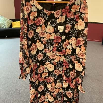 Caroline Morgan Womens  Size 16 Long Sleeve Dress Floral 