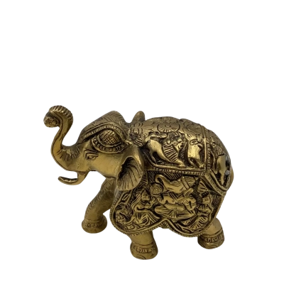 Beautiful Ornate Heavy Brass Elephant         (CAB)