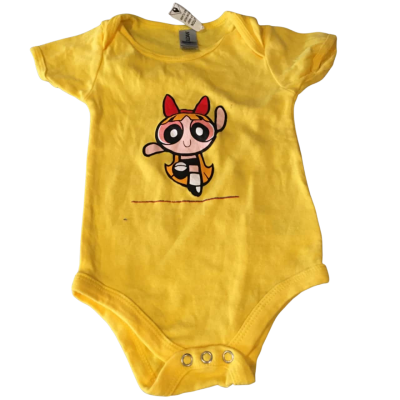 Gildan  Kids  Size 6-12m Onesie Yellow Powerpuff Girls Blossom.  HTH 