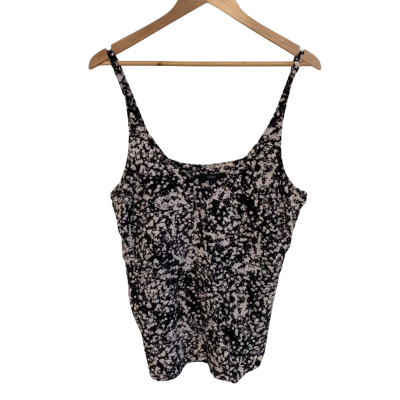 Saba Womens  Size 14 Cami  / Shoestring Strap Top Black  / Peach 