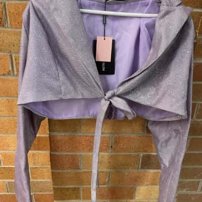 Pretty Little Thing Womens  Size 10 Lilac glitter Blazer 