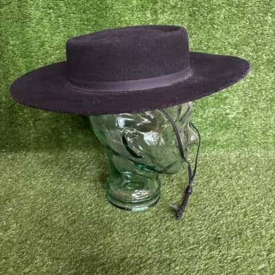 Zorro Style Black Flat Hat Size 55