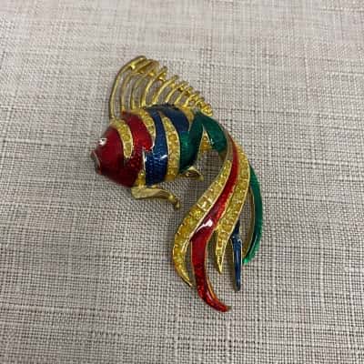 Unbranded Women's Brooch Angelfish Multicoloured 