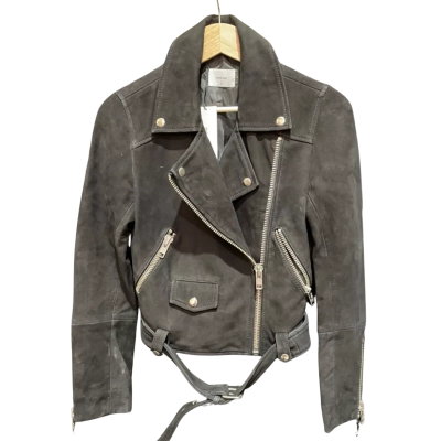 Sheike Womens Size 6 Suede Biker Jacket Black  
