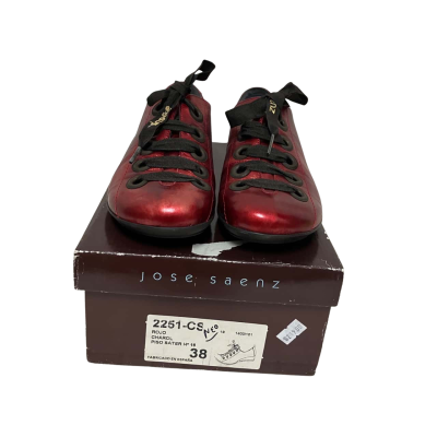 Jose Saenz Leather RRP $219 Womens  Size 38 Flats Red 