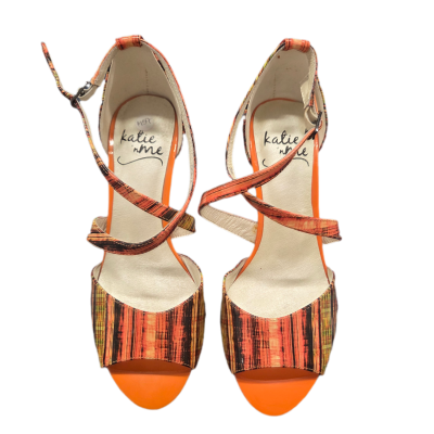 Katie n Me Multi Colour Leather Strappy Heels – Orange – Size 36