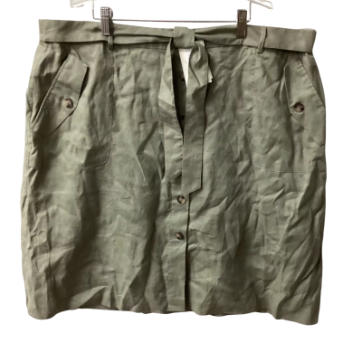 Sportscraft Womens  Size 22 A-Line Skirt Khaki 100% linen K
