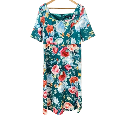Jayson Brunsdon Teal/Floral Patterned Dress Size 14