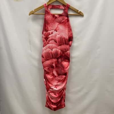 Kookai Women's Backless Dress Size 1 Coral/Floral 