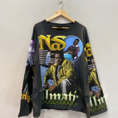 Effn NAS Mens  Size XL Long Sleeve Top Black  / Grey 