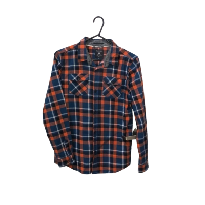 Kids Blue/Orange Checkered Globe Shirt Size 16 