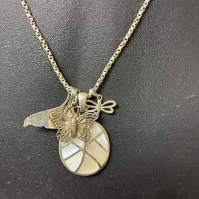 45cm box Necklace / 4x Pendants 925 Silver 