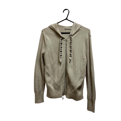 Monari Womens  Size 12 Hooded Jacket Beige 