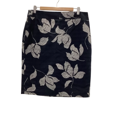 Ann Taylor Womens  Size 10 Pencil Skirt Black  / Floral 