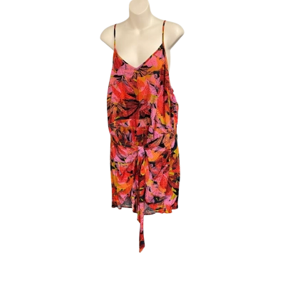 City Chic sunrise leaf pattern playsuit Women's size M