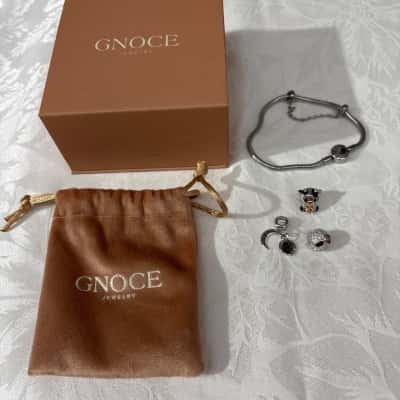 GNOCE 925 Women's Charm Bracelet with x 2 charms