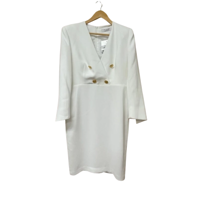 PLEASE READ DESCRIPTION Carla Zampatti Womens Size 12 Cream Dress - Damaged 