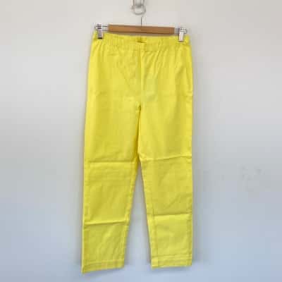 Blue Illusion Chartreuse Yellow Leggings Pants  Size S 