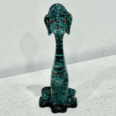 Vintage Paua Shell Puppy Dog Figurine 