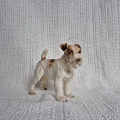 Porcelain Wire Fox Terrier Dog Figurine